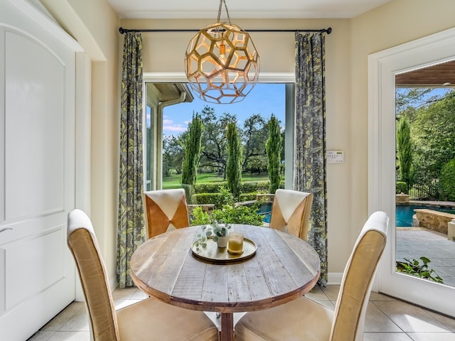 11701 Hunters Green Trl, Austin, TX 78732 - dining space featuring light tile patterned floors