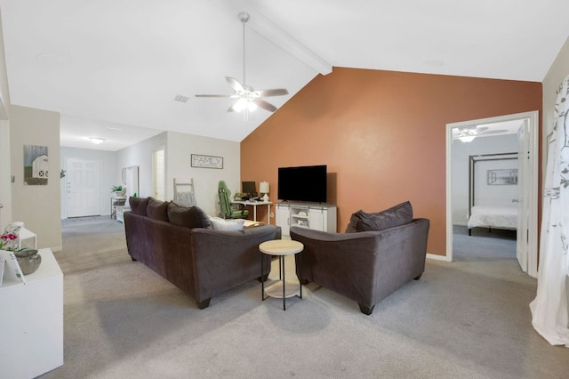 504 Sapphire Ln, Jarrell, TX 76537 - living room with a ceiling fan and light colored carpet