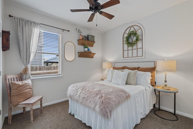 168 Pearl Way, Buda, TX 78610 - carpeted bedroom with baseboards and a ceiling fan
