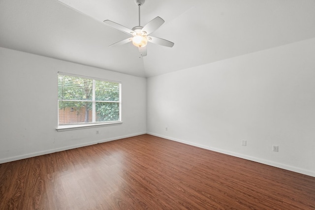 150 Primrose Blvd, Kyle, TX 78640 - unfurnished room featuring wood finished floors, a ceiling fan, and vaulted ceiling