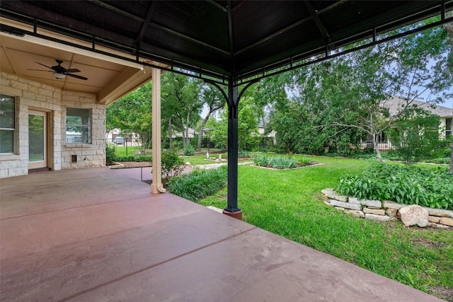 105 Longhorn Cavern Cv, Georgetown, TX 78633 - view of patio / terrace featuring ceiling fan
