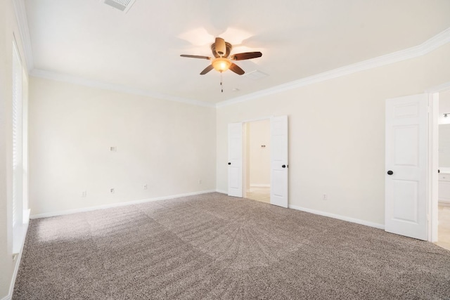 1345 Becca Teal Pl, Round Rock, TX 78681 - empty room with crown molding, ceiling fan, and carpet