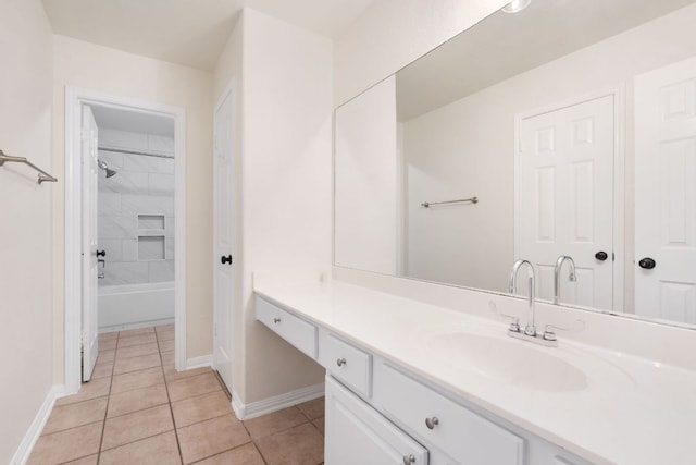 1345 Becca Teal Pl, Round Rock, TX 78681 - full bathroom with vanity, tile patterned flooring, and shower / bath combination
