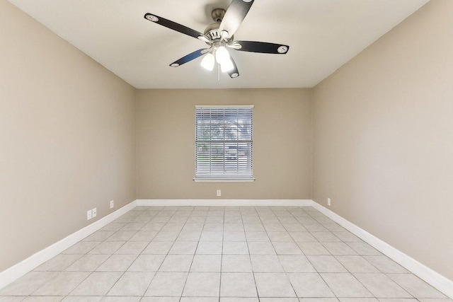717 Blair Ave, Bastrop, TX 78602 - spare room featuring ceiling fan, baseboards, and light tile patterned flooring