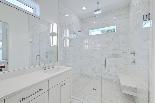 5506 Evans Ave Unit 1, Austin, TX 78751 - full bathroom with a stall shower and vanity