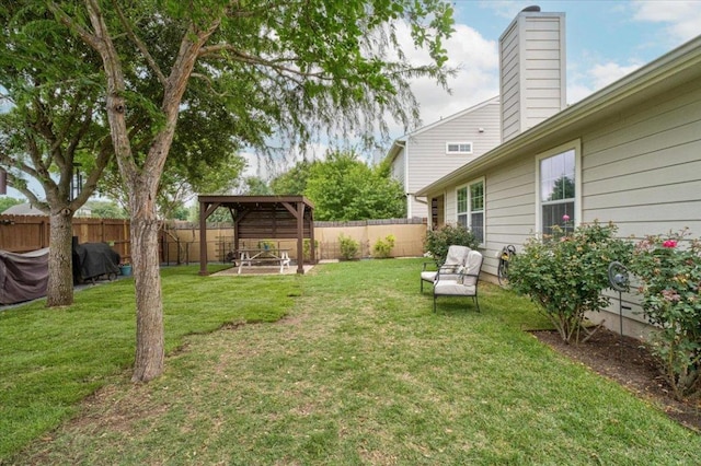 view of yard featuring a gazebo