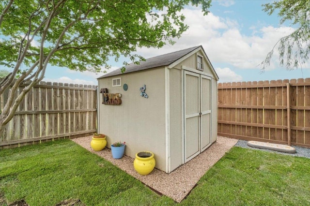 view of shed