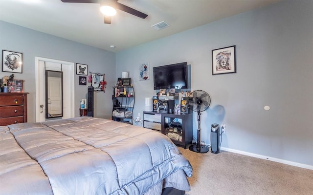 1714 Deodara Dr, Cedar Park, TX 78613 - carpeted bedroom featuring baseboards and a ceiling fan