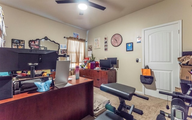 1714 Deodara Dr, Cedar Park, TX 78613 - carpeted office space featuring ceiling fan