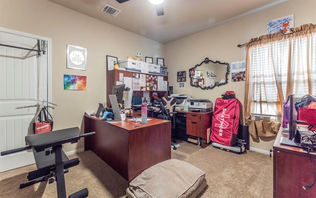 1714 Deodara Dr, Cedar Park, TX 78613 - carpeted office space with a ceiling fan and baseboards