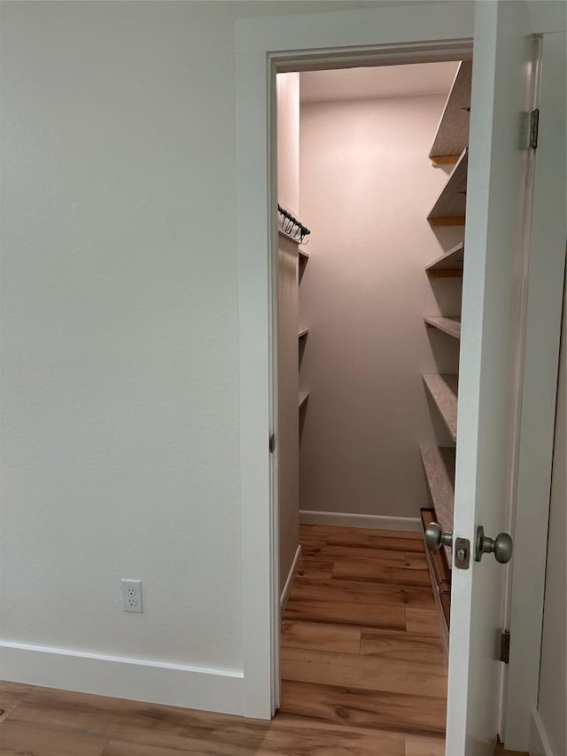 spacious closet with wood finished floors