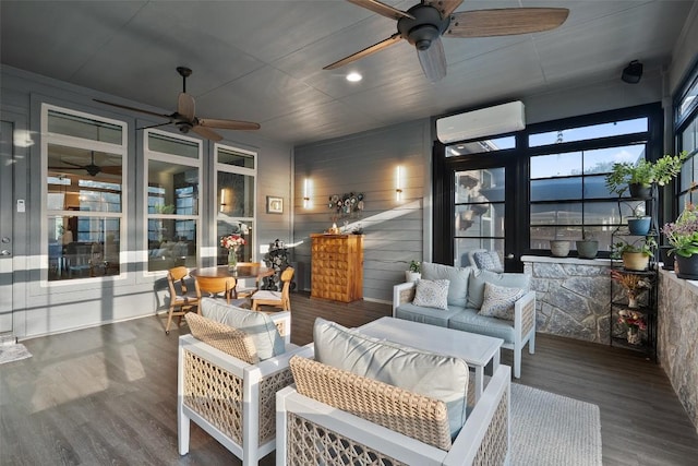 225 Escarpment Way, Cedar Park, TX 78613 - sunroom featuring an AC wall unit