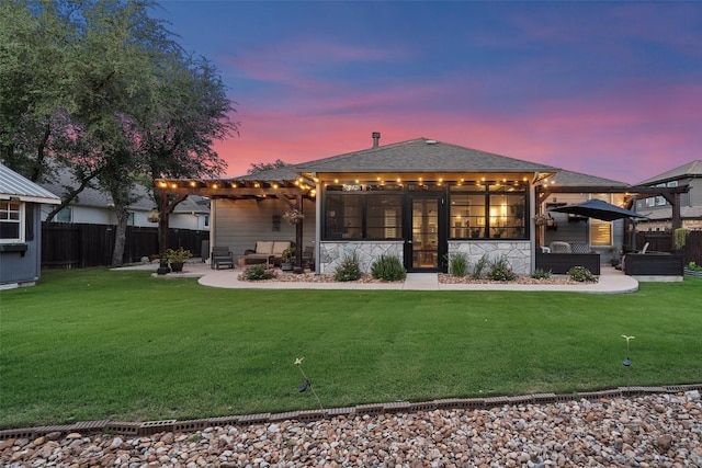 225 Escarpment Way, Cedar Park, TX 78613 - back of house with a pergola, a patio area, and roof with shingles