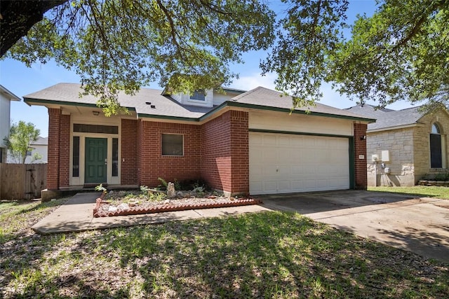 3908 Whitey Ford Way, Round Rock, TX 78665 - view of front facade featuring a garage, driveway, and brick siding