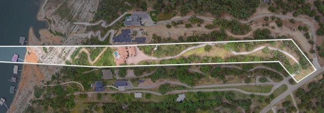 aerial view of property's location with property parcel outlined