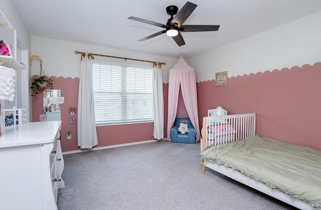 500 Pickrell Loop, Liberty Hill, TX 78642 - bedroom featuring carpet floors, a ceiling fan, and baseboards