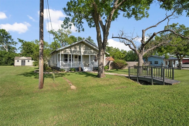 117 N Main St, Paige, TX 78659 - view of yard featuring covered porch