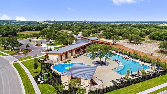 520 Betty Ann Way, Leander, TX 78641 - aerial view of a pool area