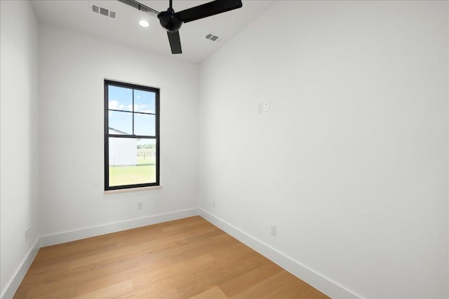 1754 County Road 146th Rd, Georgetown, TX 78633 - spare room featuring light wood finished floors, ceiling fan, and recessed lighting