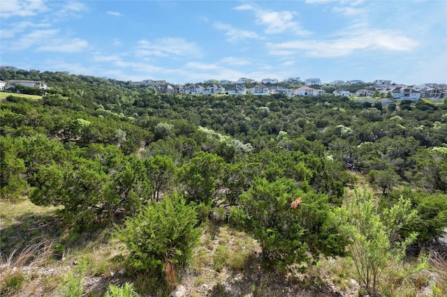 view of wooded area