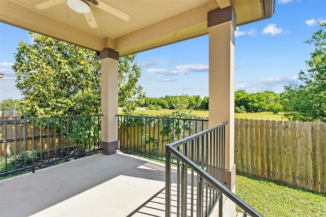 6212 Bumpstead Dr, Austin, TX 78747 - view of patio featuring ceiling fan and fence