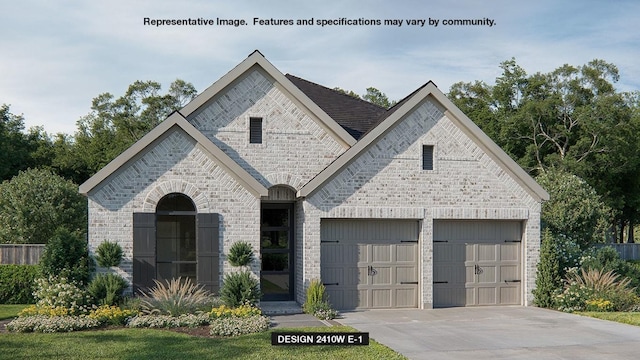 317 Adali Ave, Georgetown, TX 78633 - french country inspired facade featuring brick siding, concrete driveway, and an attached garage