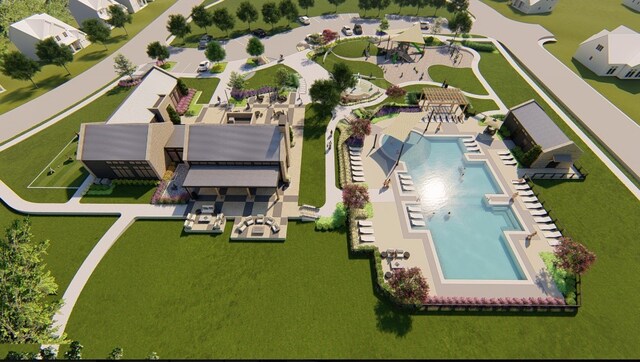209 Golden Sage Ave, Georgetown, TX 78633 - aerial view of a pool area