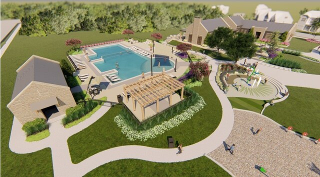 209 Golden Sage Ave, Georgetown, TX 78633 - bird's eye view of a pool