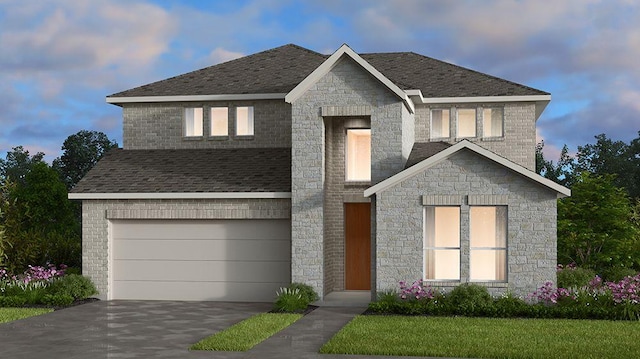 209 Golden Sage Ave, Georgetown, TX 78633 - view of front of house with driveway, stone siding, and a garage