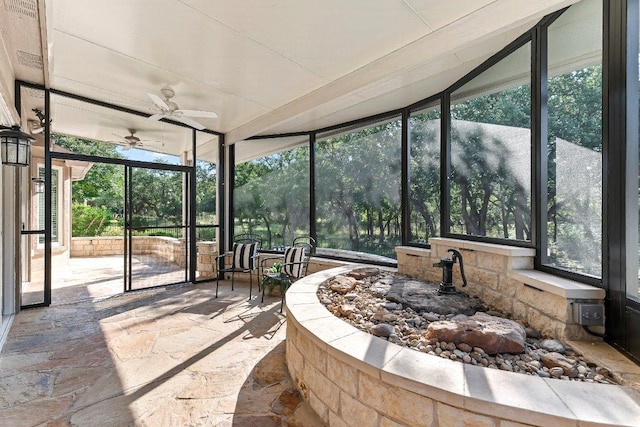 307 Palmetto Dr, Georgetown, TX 78633 - sunroom / solarium with a ceiling fan