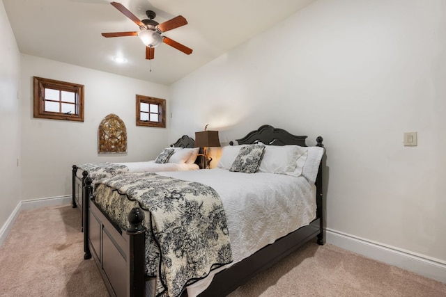 164 Camino Del Reserve, Comfort, TX 78013 - bedroom with light carpet, baseboards, and a ceiling fan