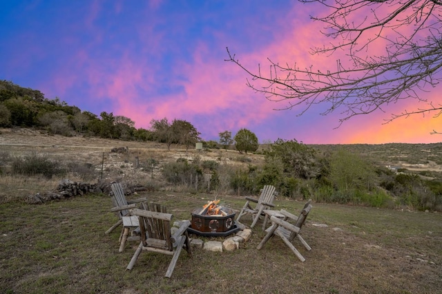 164 Camino Del Reserve, Comfort, TX 78013 - view of yard with a fire pit