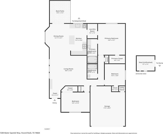 1208 Water Spaniel Way, Round Rock, TX 78664 - room layout