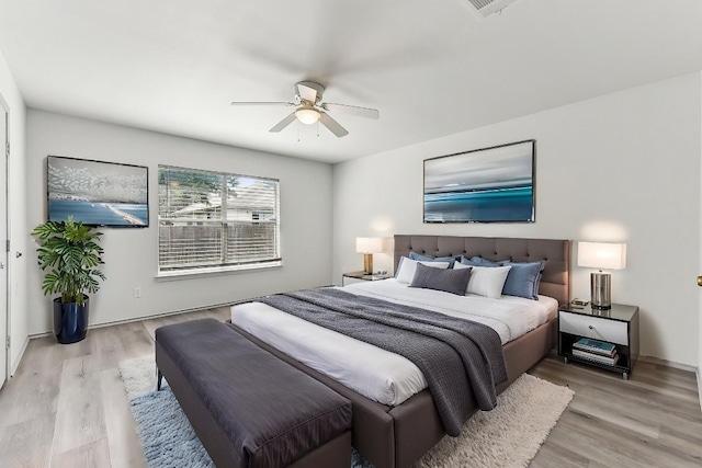 1208 Water Spaniel Way, Round Rock, TX 78664 - bedroom with light wood-style flooring and ceiling fan