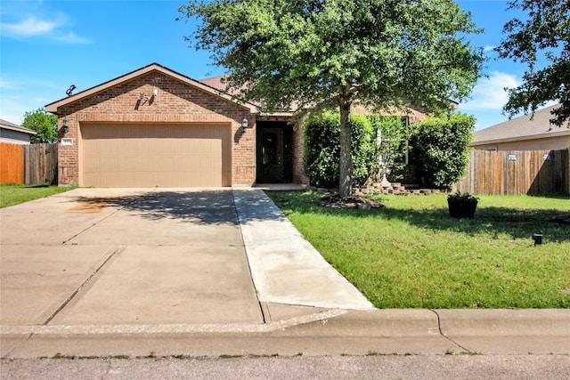 view of front of property with brick siding, an attached garage, and driveway