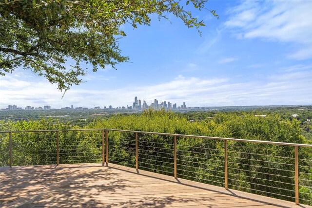 706 Las Lomas Dr, West Lake Hills, TX 78746 - deck featuring a skyline view