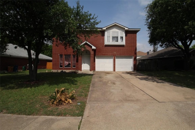 12302 Uttimer Ln, Austin, TX 78753 - traditional-style home with brick siding, driveway, a front lawn, and an attached garage