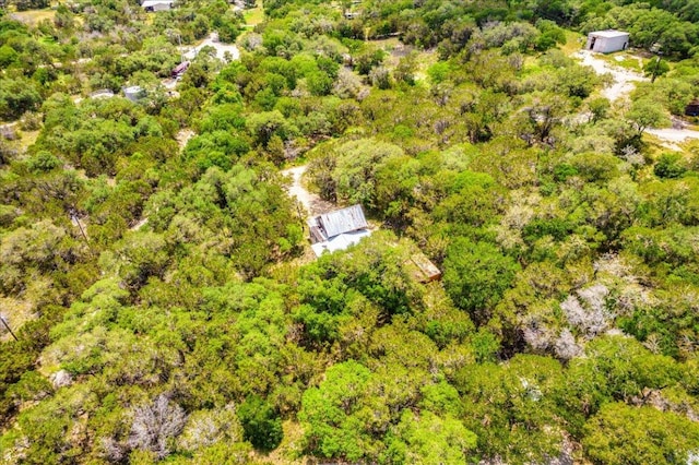 990 Oak Mdws, San Marcos, TX 78666 - aerial overview of property's location featuring a heavily wooded area