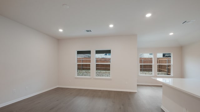 329 Lone Cedar Rd, Marble Falls, TX 78654 - unfurnished room featuring wood finished floors, baseboards, and recessed lighting