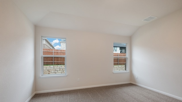 329 Lone Cedar Rd, Marble Falls, TX 78654 - unfurnished room featuring carpet, healthy amount of natural light, baseboards, and lofted ceiling