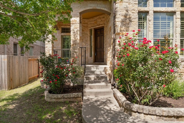 630 Wild Rose Dr, Austin, TX 78737 - view of exterior entry with stone siding