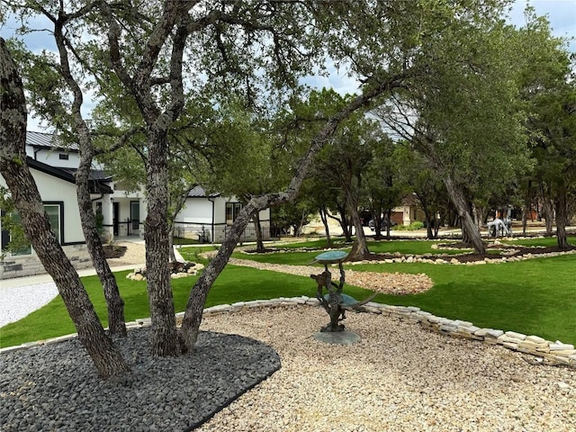 view of home's community with a lawn
