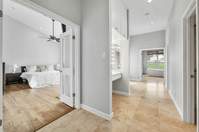 5801 Cannonade Ct, Austin, TX 78746 - hall featuring recessed lighting and baseboards
