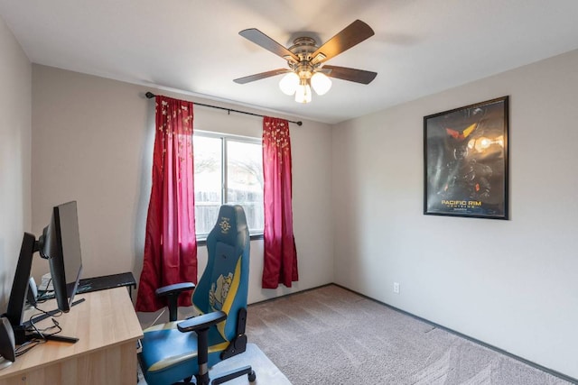 404 Paige Bnd, Hutto, TX 78634 - home office with carpet and ceiling fan