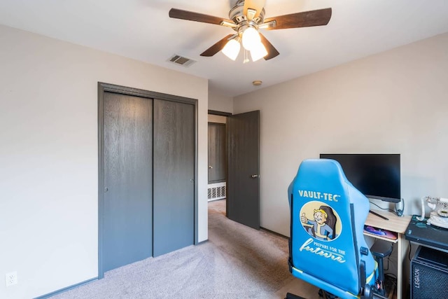 404 Paige Bnd, Hutto, TX 78634 - carpeted office space featuring ceiling fan