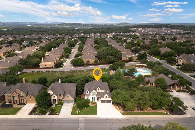 aerial view of residential area