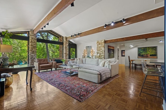 202 Tanglewood Dr, Fredericksburg, TX 78624 - living room with rail lighting and baseboards