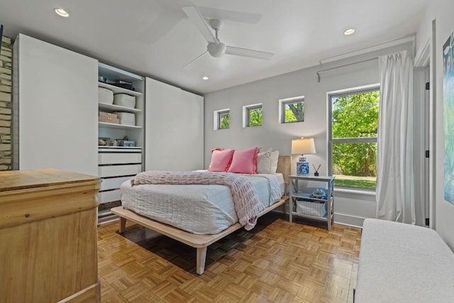 202 Tanglewood Dr, Fredericksburg, TX 78624 - bedroom featuring recessed lighting and a ceiling fan