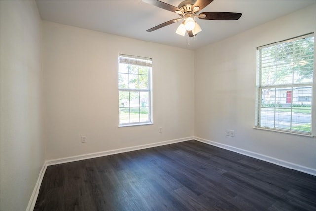 908 Kent St, Taylor, TX 76574 - unfurnished room with dark wood-style floors and a ceiling fan