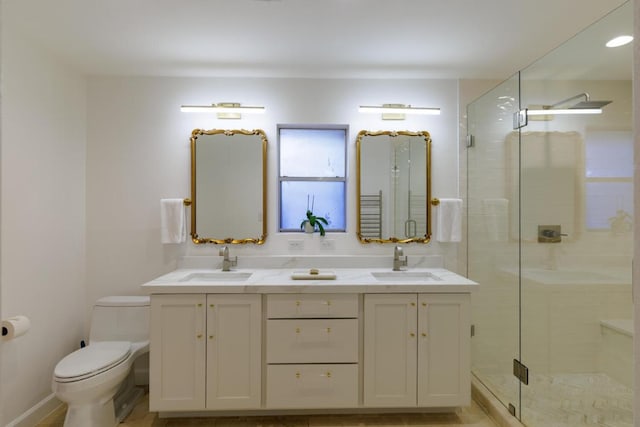 4902 Pony Chase, Austin, TX 78727 - bathroom with double vanity and a shower stall